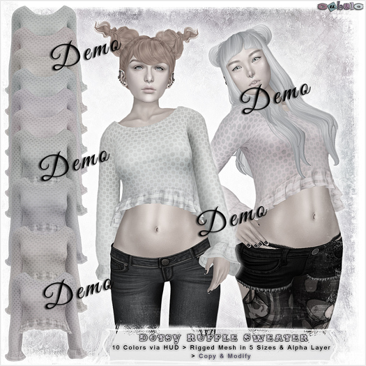 [ bubble ] Dotsy Ruffle Sweater w/ HUD DEMOS