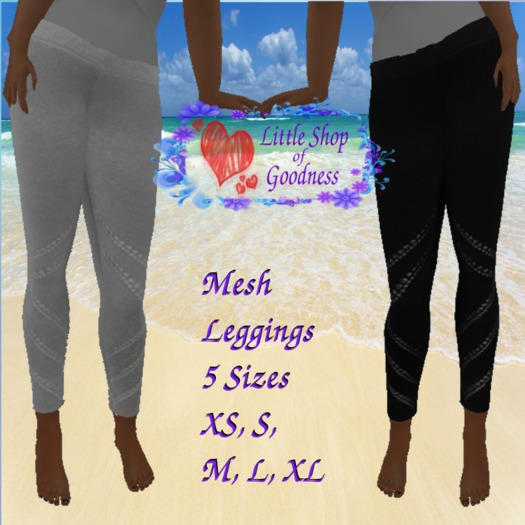 *Silver Studded Black And White Leggings - Mesh