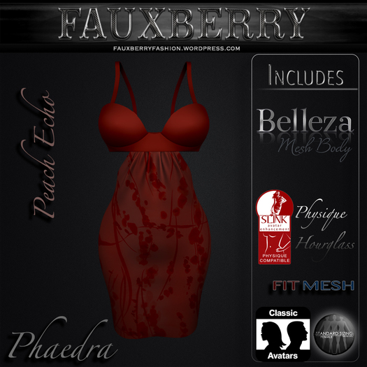::FAUXBERRY:: Phaedra Dress - PEACH ECHO