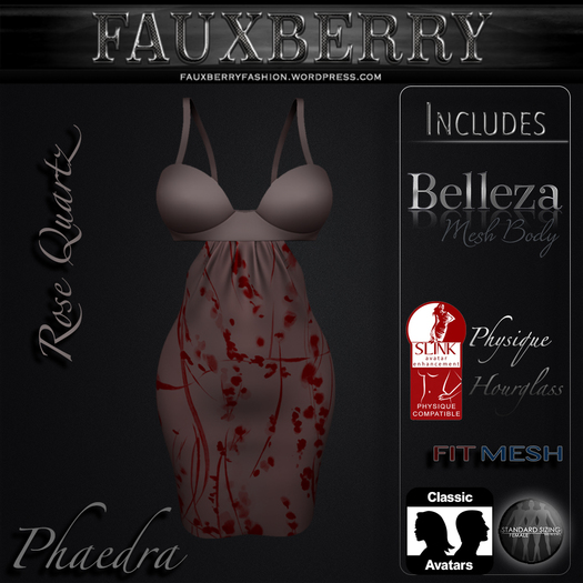 ::FAUXBERRY:: Phaedra Dress - ROSE QUARTZ [BAGGED]