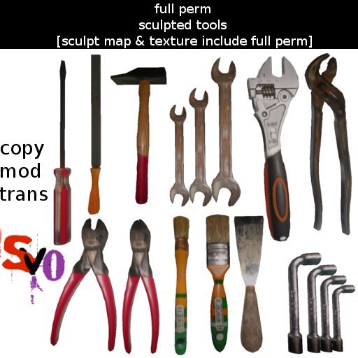 Second Life Marketplace - sculpted DIY tools / hand tools [megapack ...