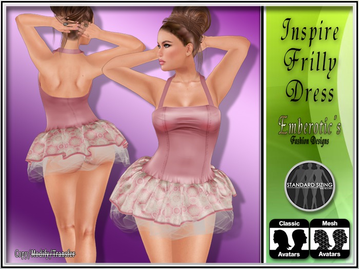 Inspire Frilly Dress Pink