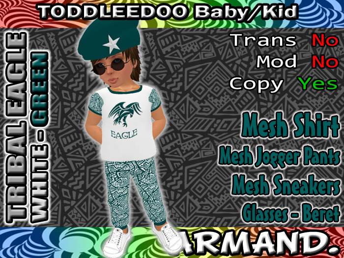 --ARMAND-- TRIBAL EAGLE - WHITE-GREEN