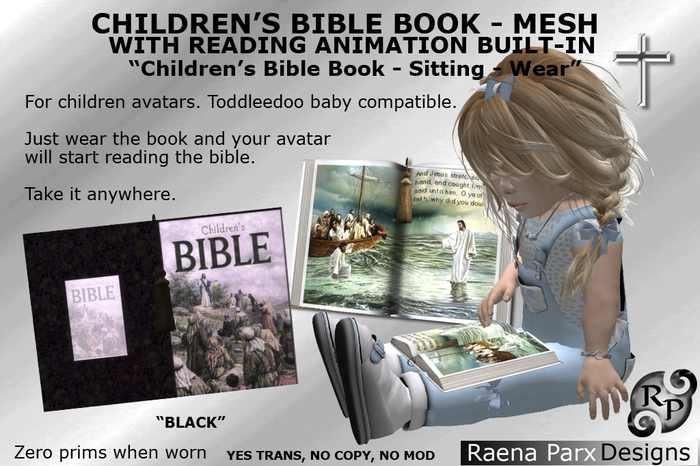 CHILDREN'S BIBLE WITH READING ANIMATION "BLACK" - *RPD*