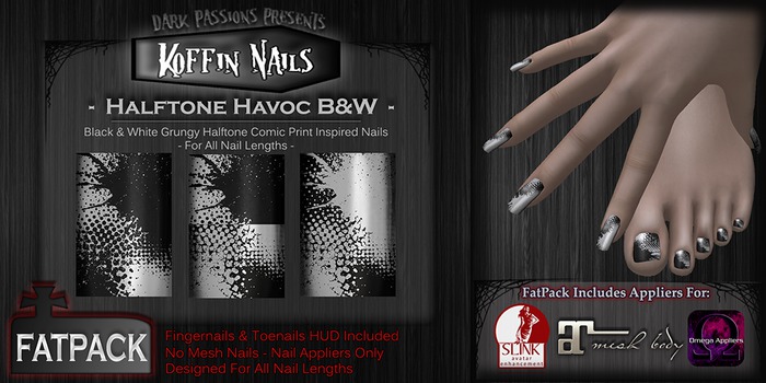 Koffin Nails - FatPack - Halftone Havoc B&W