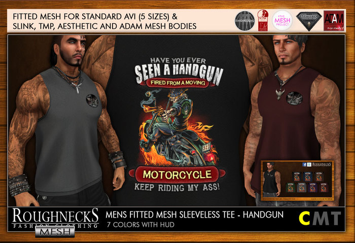 RN Mens Mesh Sleeveless Tee - Handgun