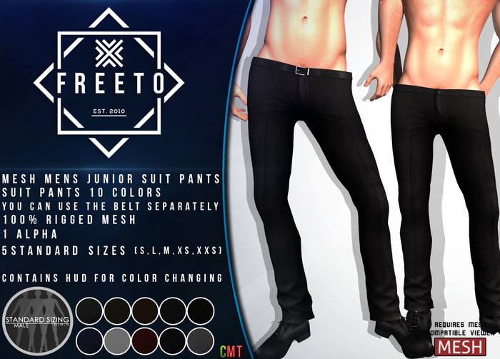 FREETO EST. 2010 - MESH Mens JUNIOR Suit Pants w/HUD