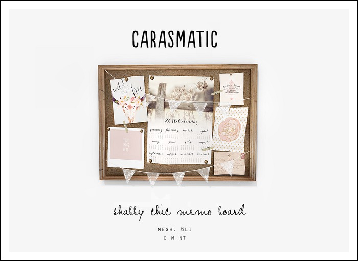 carasmatic. shabby chic memo board