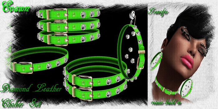 V-EvaWn-LeatherChockerCollection-GOLD-GREEN