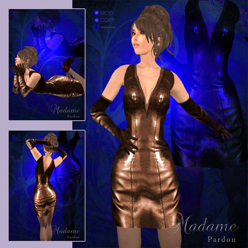 Madame Haute Couture - Pardon, leather dress - brown
