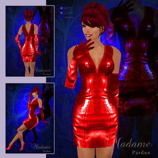 Madame Haute Couture - Pardon, leather dress - red