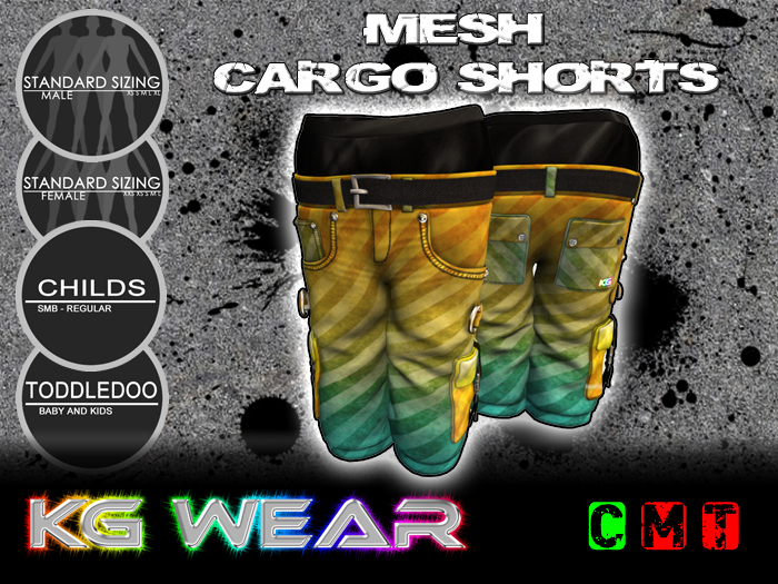 KG Cargo Shorts - Color Fade Stripe