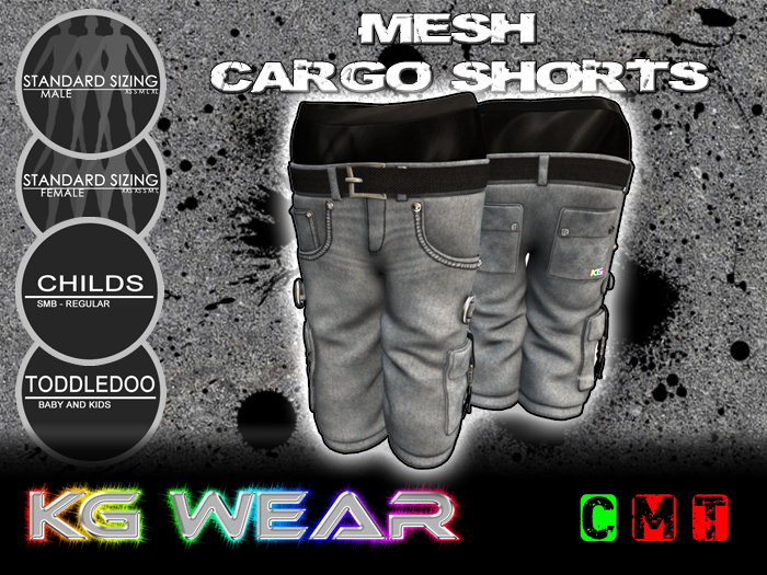 KG Cargo Shorts - Light Blue Denim