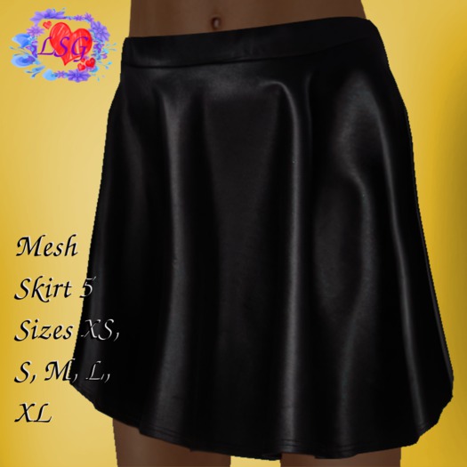 Black Leather Mini Skirt- Mesh