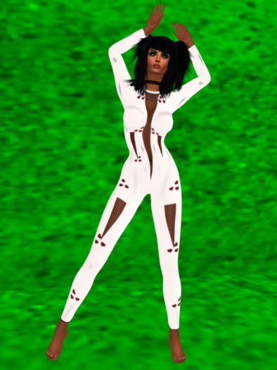 Latex-Suit Hearts White (Including OMEGA-Applier)