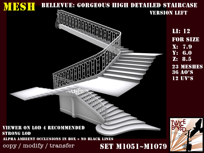 "TB" Gorgeous High detailed staircase with wrought iron Li: 12 M1051 M1079