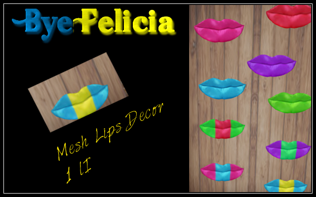 *BF* Kiss me Lips  Blue/Yellow