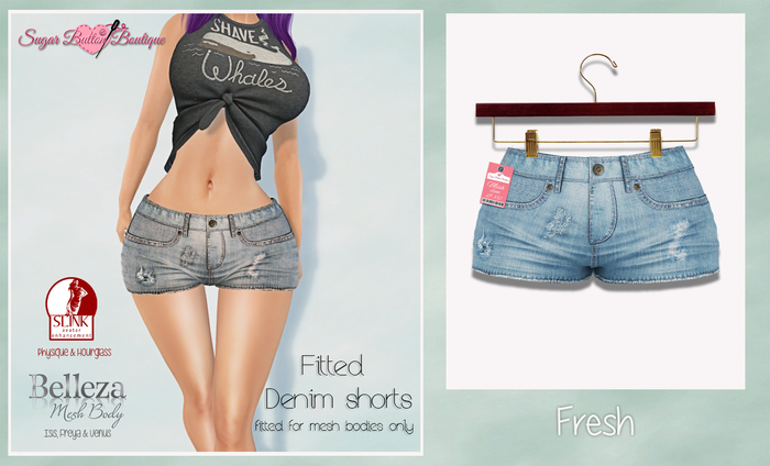 ~SB~ Fitted denim shorts- Fresh