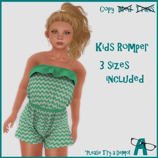 {-A-} Chevron Romper  - Mint