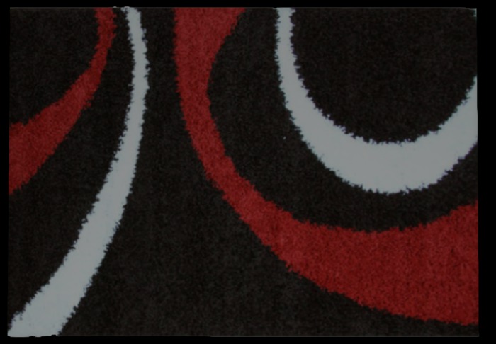 KCZ - Black & Red Shag Rug