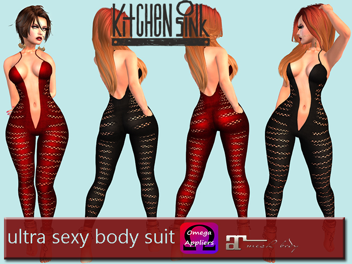 Second Life Marketplace - Ultra Sexy Black & Red Body Suit