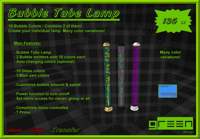 ●GD● Bubble Tube Lamp Multi Color [10 Mixable Bubble & Glass Colors]