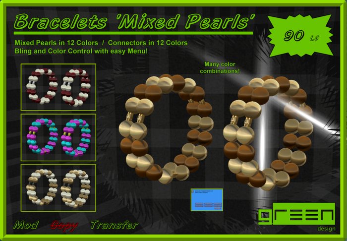 ●GD● Bracelet 'Mixed Pearls' [12 Mixable Colors]