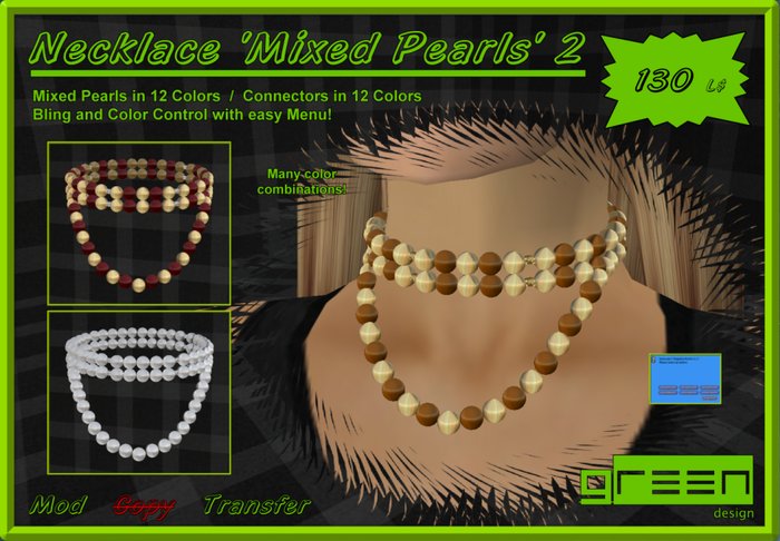 ●GD● Necklace 'Mixed Pearls 2' [12 Colors, Mixable]