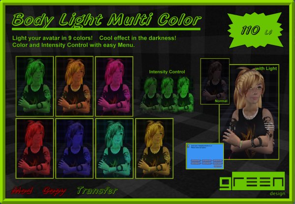 ●GD● Body Light Multi Color [9 Colors, Menu Control] Bodylight