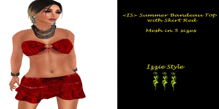 <IS> Summer Bandeau Top with Skirt Red