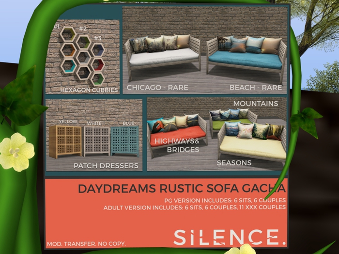Silence. - Daydreams Rustic Sofa - Chicago (Adult) RARE