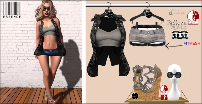 :ESSENCE:URBAN LIGTH BLACK/ARMY GRAY