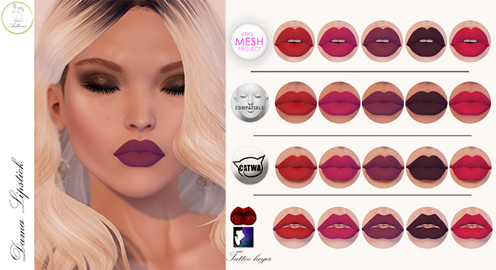 Aidhona - Dama Lipstick for Lelutka Mesh Head