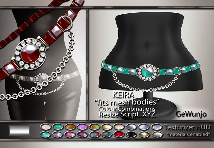 GeWunjo : KEIRA red silver belt