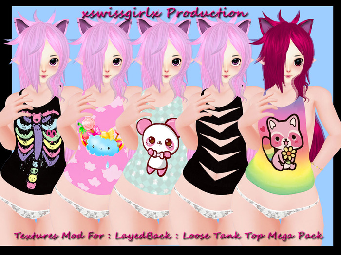 Textures Mod For : LayedBack : Loose Tank Top Mega Pack