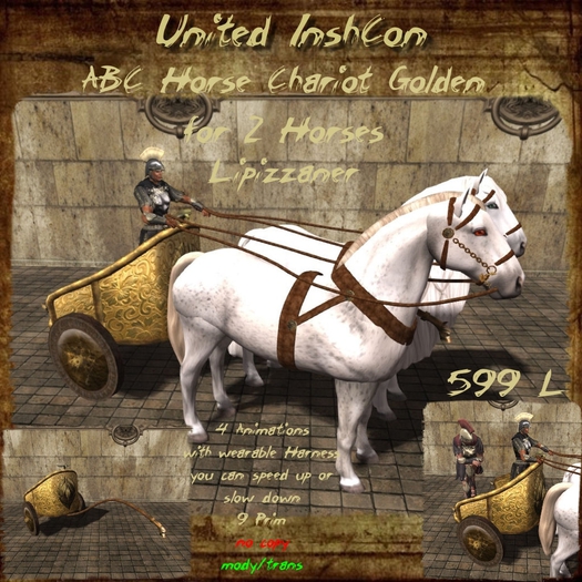 *UI* ABC Horse Chariot Golden 2H Lipizzaner v