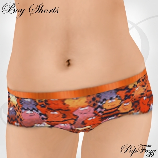 Orange Kitty Boy Shorts by PopFuzz