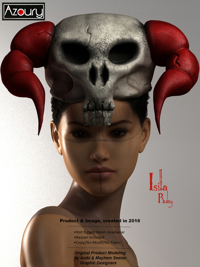 AZOURY - Isilla Headwear [Horn Ruby]