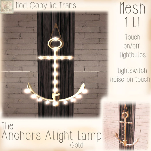 ~ASW~The Anchors Alight Lamp~Gold