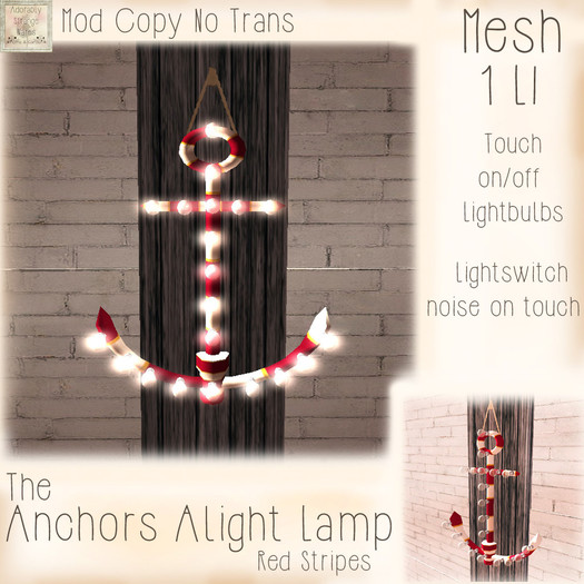 ~ASW~The Anchors Alight Lamp~Red