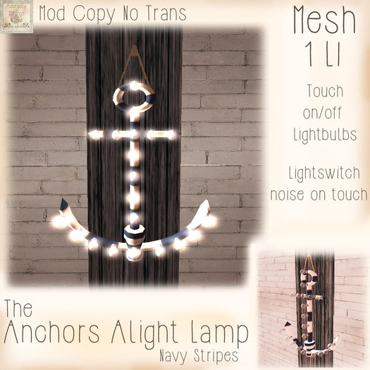 ~ASW~The Anchors Alight Lamp~Navy