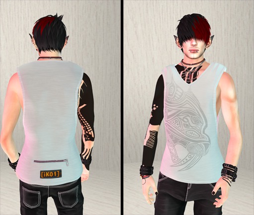 [iK01] SabreCat Wht - Vest - Adult Male