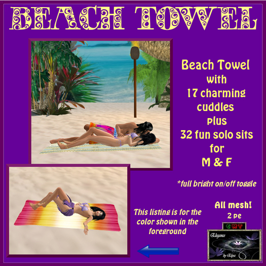 *EbE* Beach Towel (bright pink&yellow)