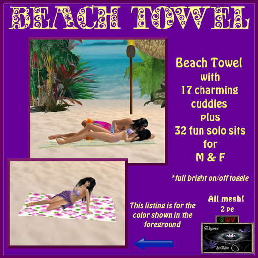 *EbE* Beach Towel (floral mauve) (wear me)