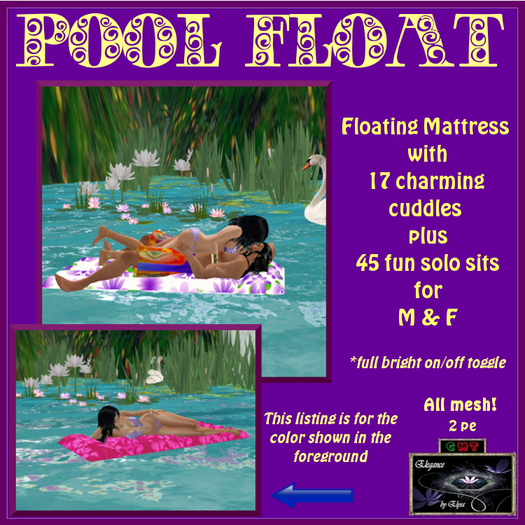 *EbE* Pool Float (pink hibiscus) (wear me)