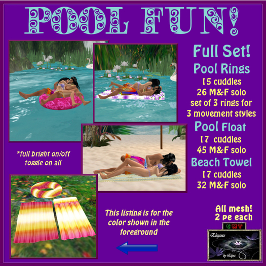 *EbE* Pool & Beach Fun (bright pink&yellow)