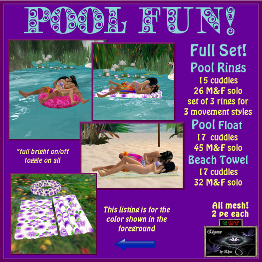 *EbE* Pool & Beach Fun (floral lilac) (wear me)