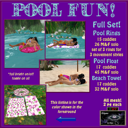 *EbE* Pool & Beach Fun (floral mauve) (wear me)