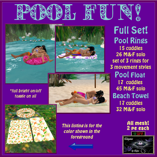 *EbE* Pool & Beach Fun (floral sunny) (wear me)