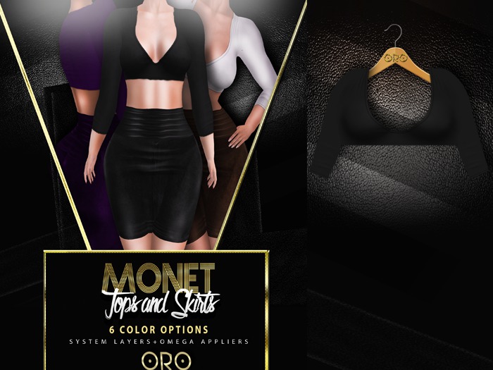 .ORO. Monet Top - Black -Shopping Hud (WEAR)